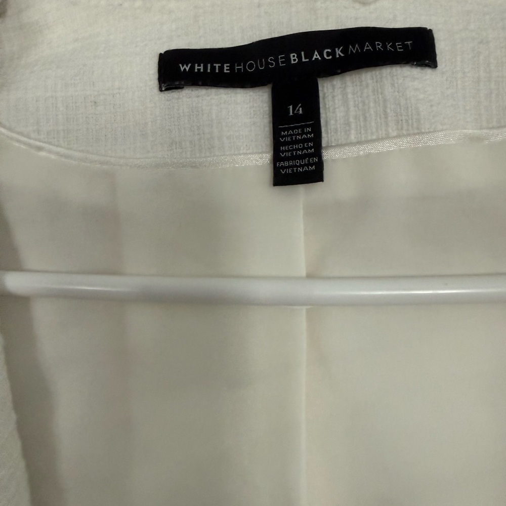 White House Black Market White Fringe Blazer Jacket - Picture 6 of 7